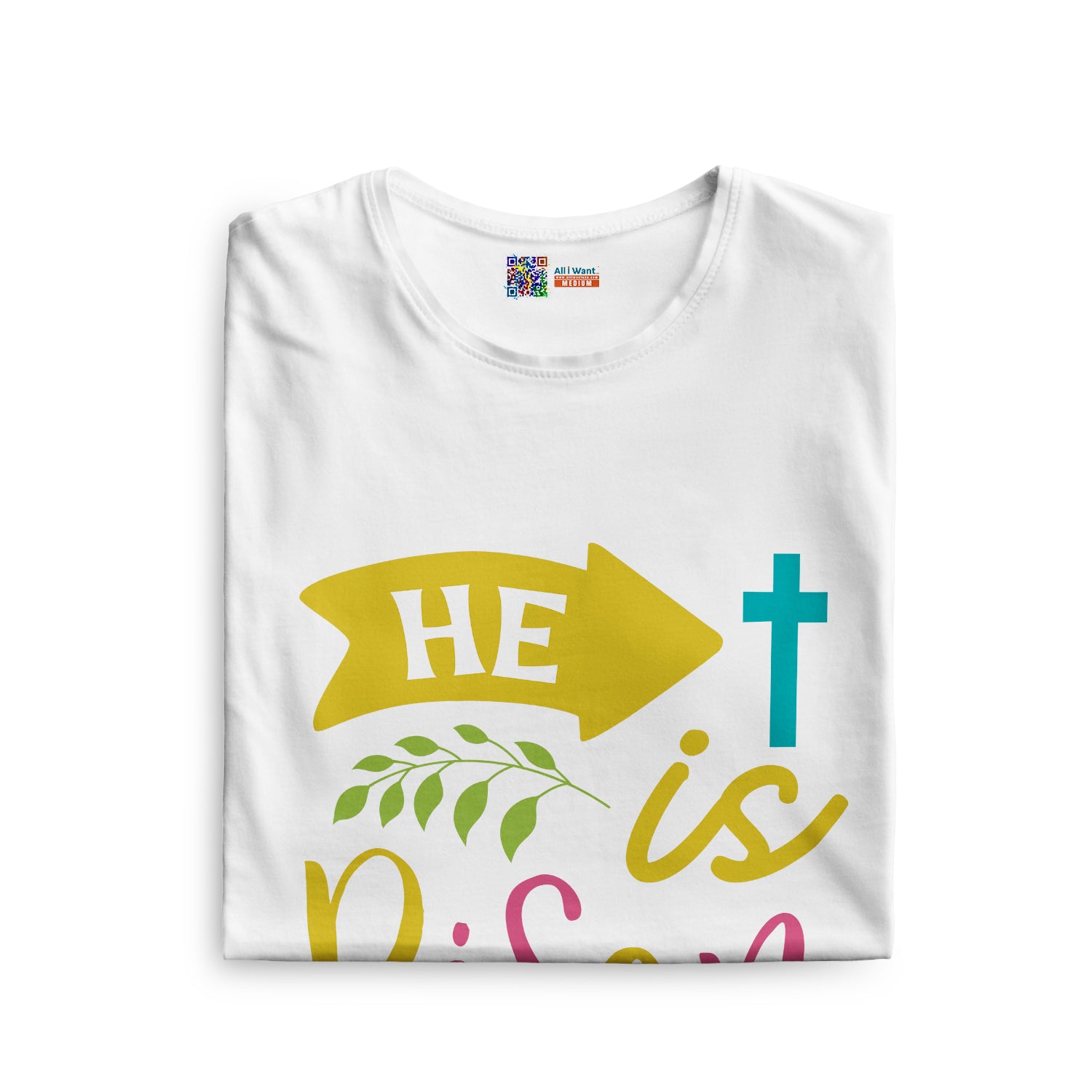 He Is Risen: Crew Neck Short Sleeve Tee - Comfortable Stylish Christian TShirt - All i Want USA    