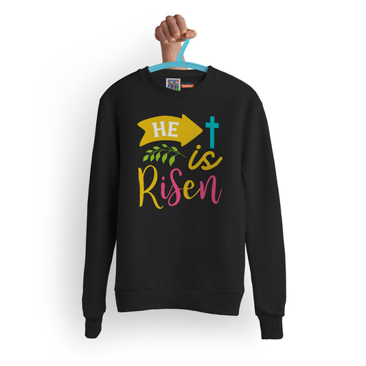 He Is Risen: Comfortable Crewneck Sweatshirt - Cozy Pullover Christian Sweater - All i Want USA    